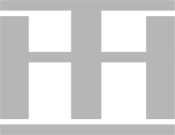 The image shows a minimalistic, grayscale graphic of a train track layout, with two vertical lines connected by horizontal bars.