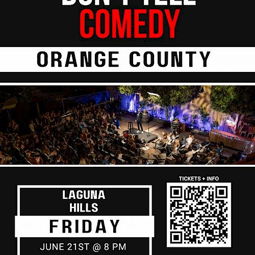 A comedy event advertisement for 