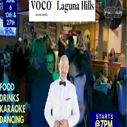 Flyer for Friday nights at Emerald Lounge featuring DJ Dee, starting at 7 PM. Offers food, drinks, karaoke, and free parking.